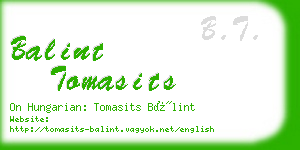 balint tomasits business card